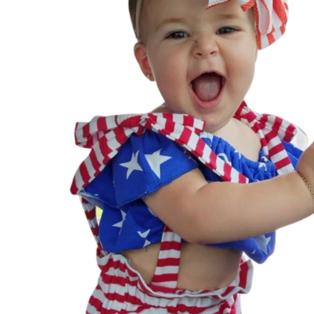STARS AND STRIPES 3 PIECE ROMPER - Picture 5 of 6